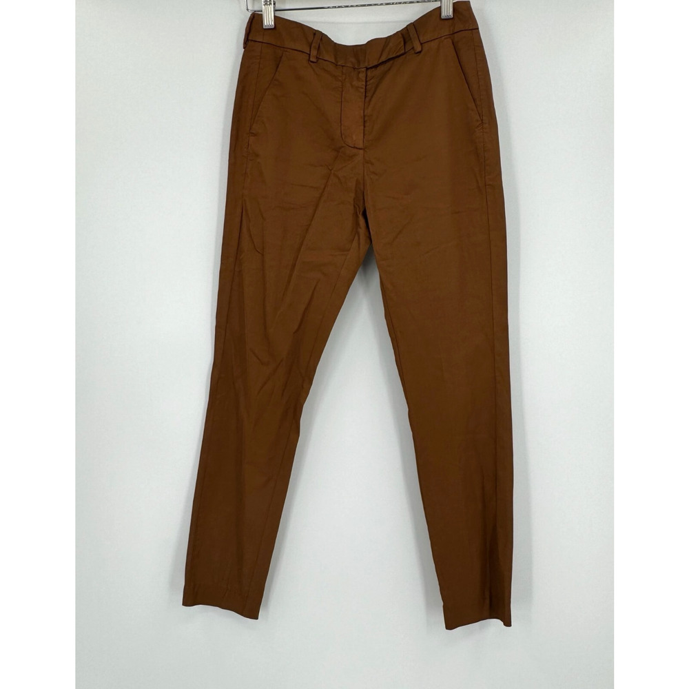 Hannes Roether Womens Brown Cropped Chino Pants Sz XS